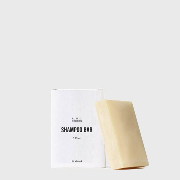 public goods shampoo bar packaging, unwrapped shampoo bar