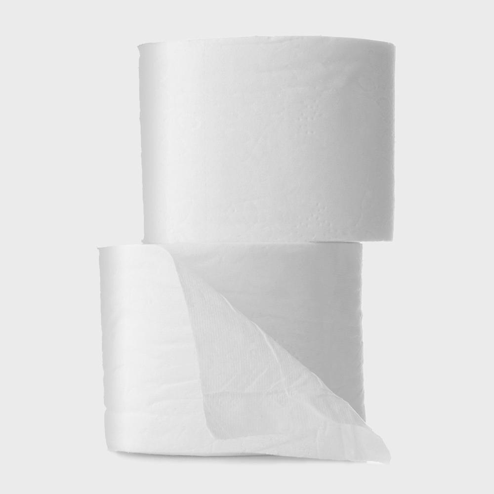 two rolls of tree free toilet paper