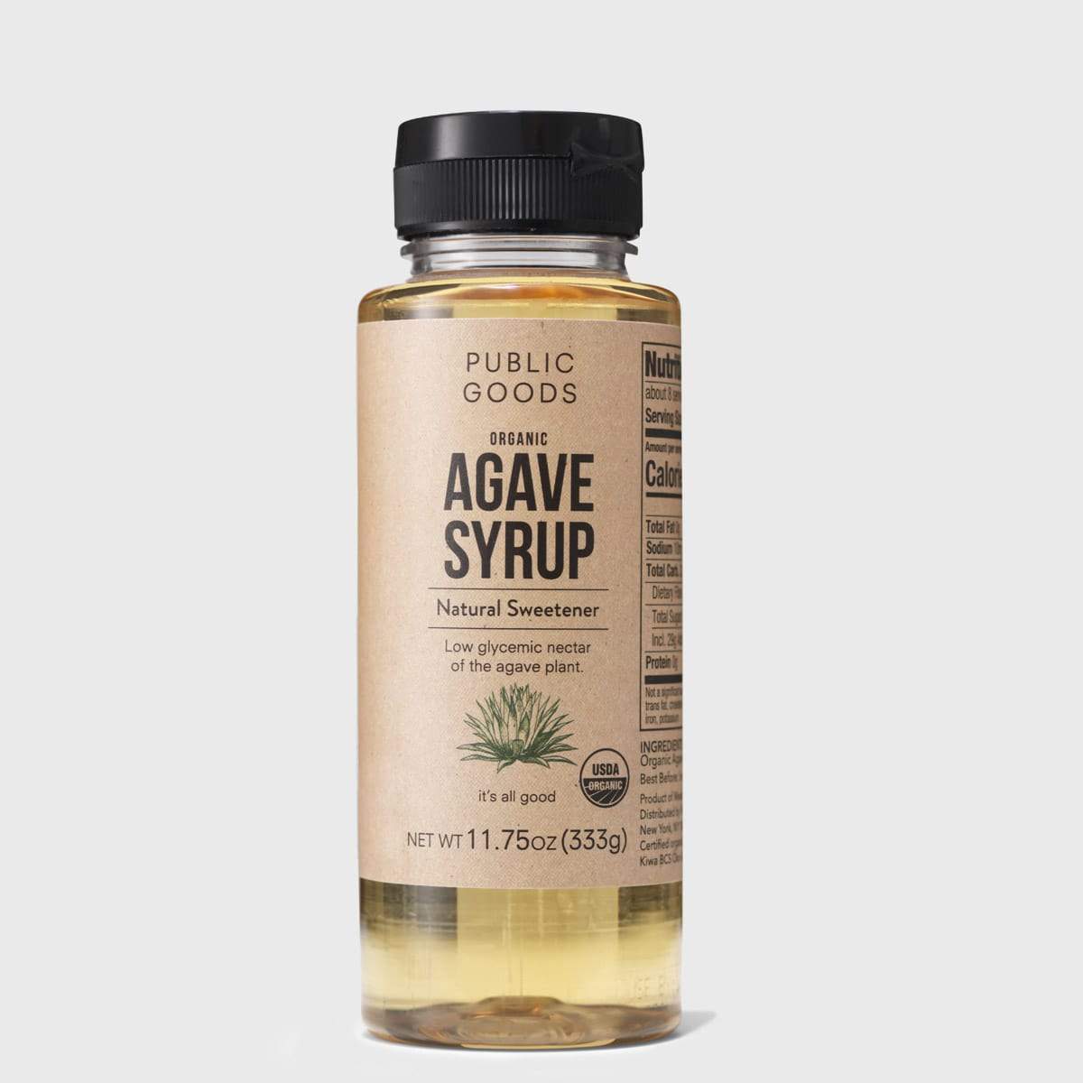 bottle of organic agave syrup