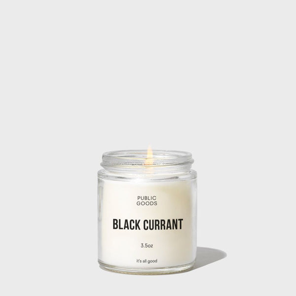 lit black currant candle 