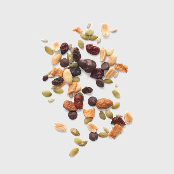 assorted organic chocolate fruit and nut trail mix