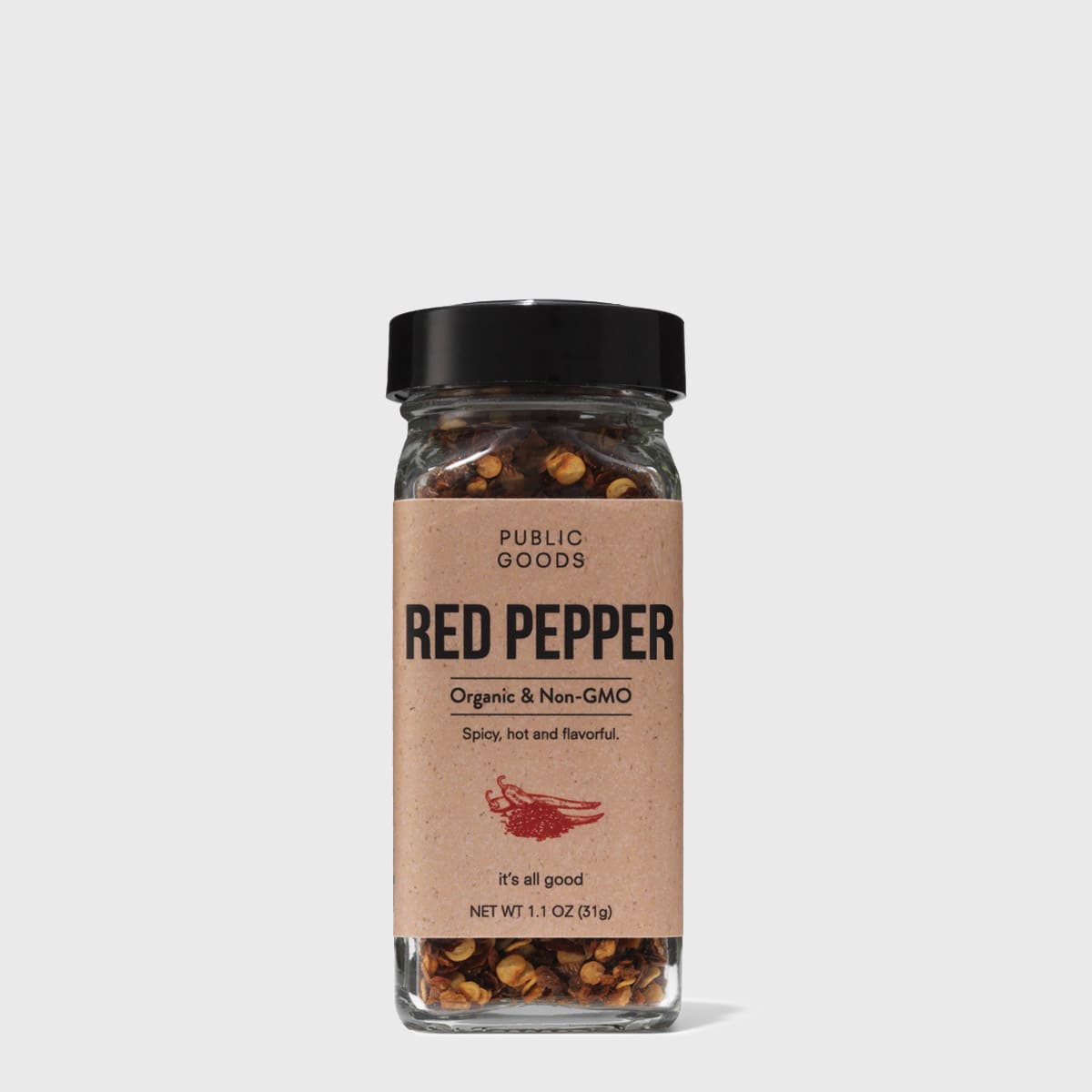 crushed red pepper flakes in sealed container