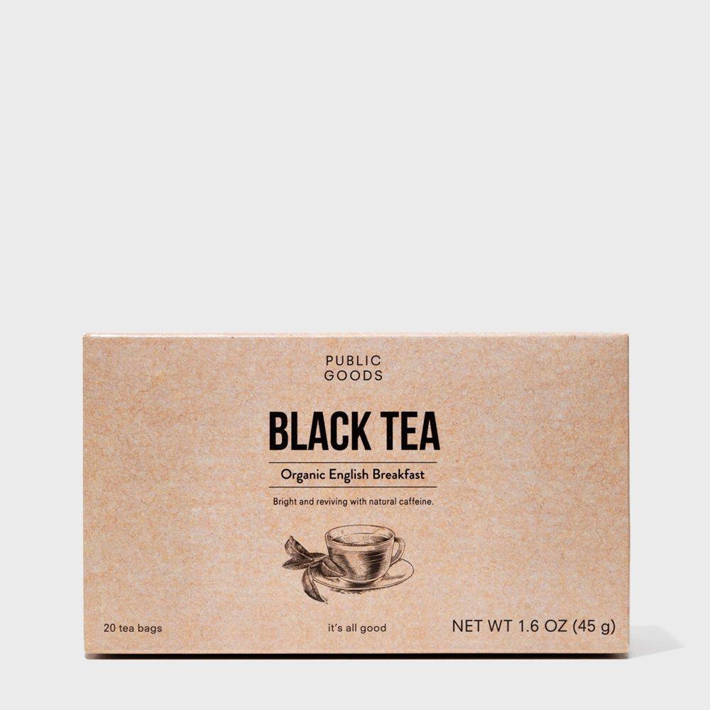 box of organic english breakfast black tea bags