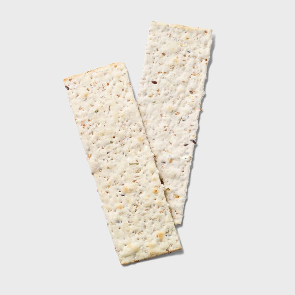 two organic rosemary flatbread crackers
