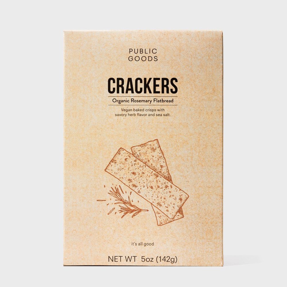 box of organic rosemary flatbread crackers