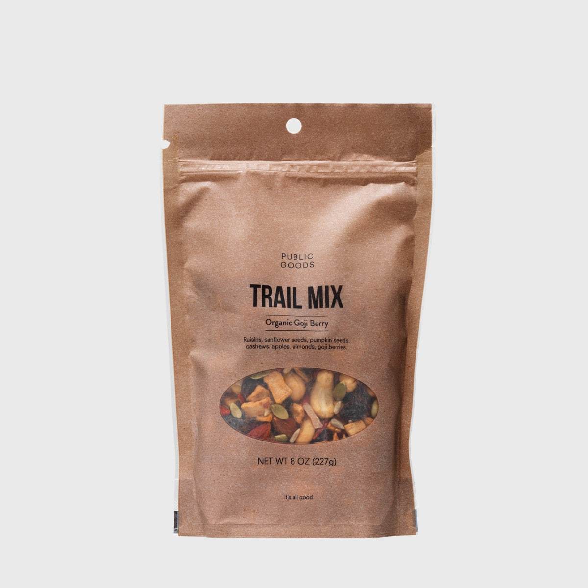 bag of organic goji berry trail mix