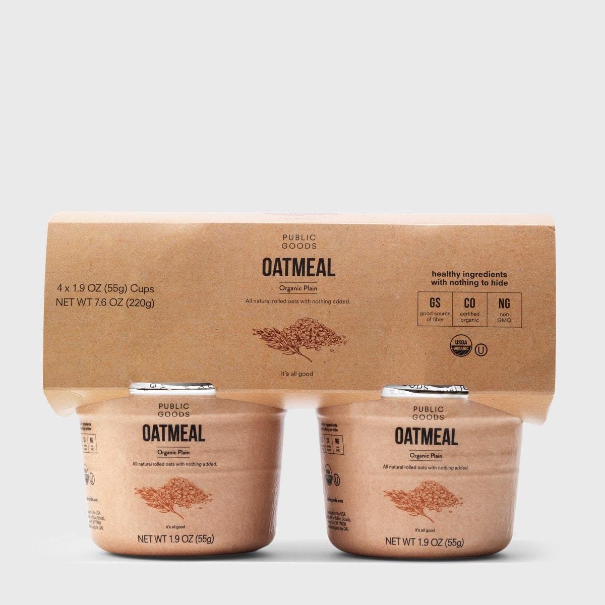 4 pack of organic oatmeal cups