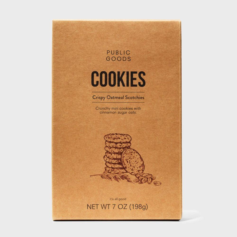 box of public goods crispy oatmeal scotchies cookies