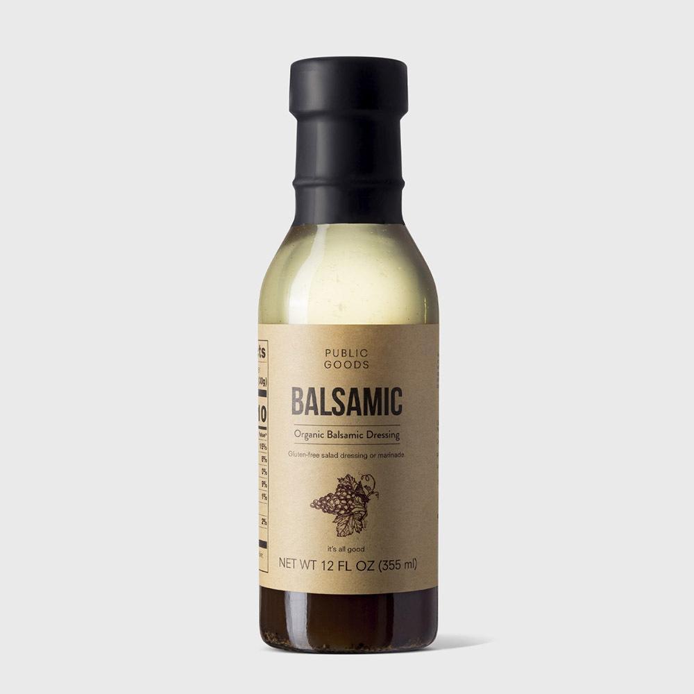 bottle of organic balsamic vinaigrette