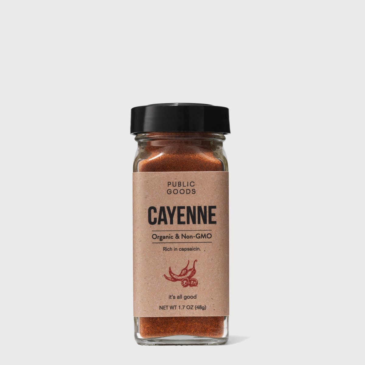 organic cayenne pepper in sealed container