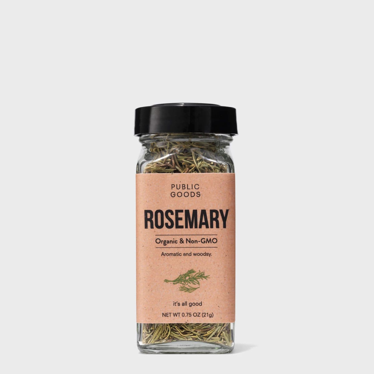 organic dried rosemary in a sealed container