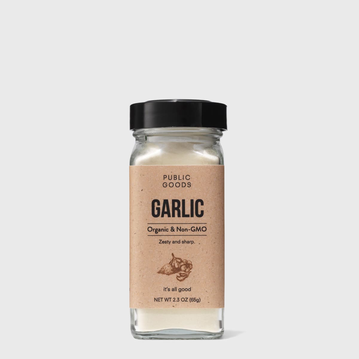 organic garlic powder in sealed container