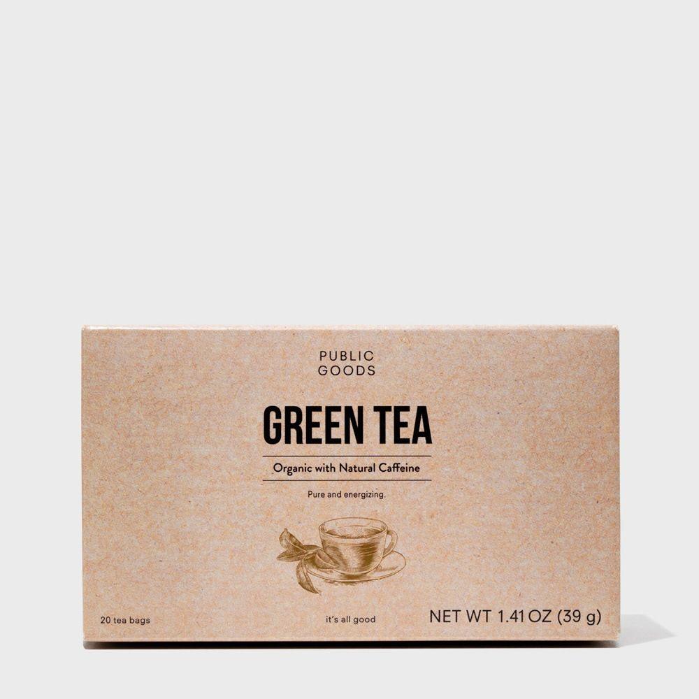 box of organic green tea teabags