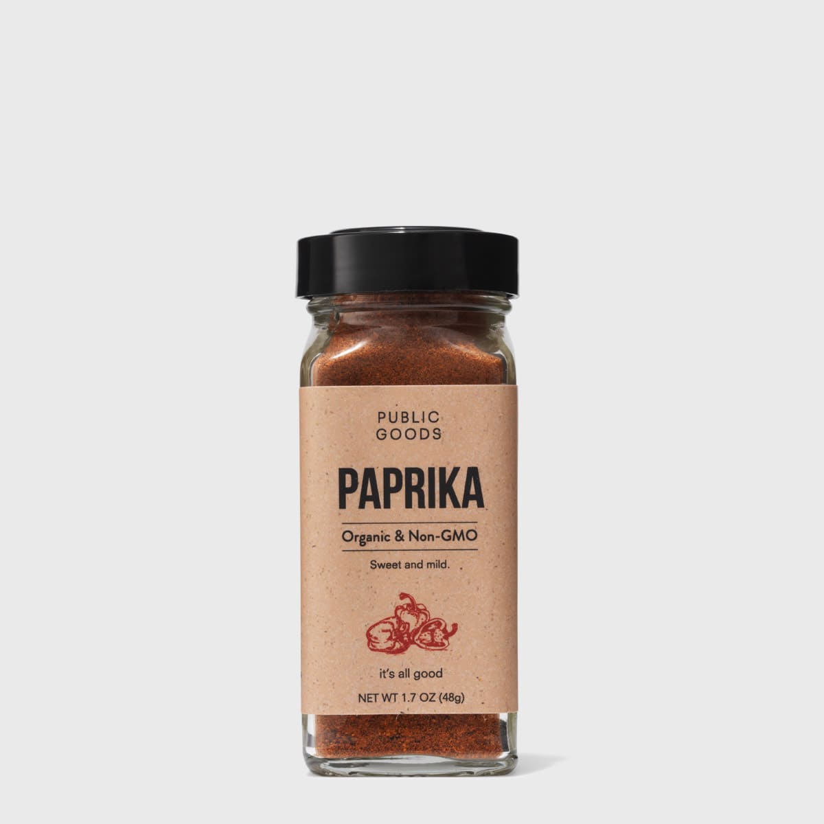 organic paprika spice in sealed container