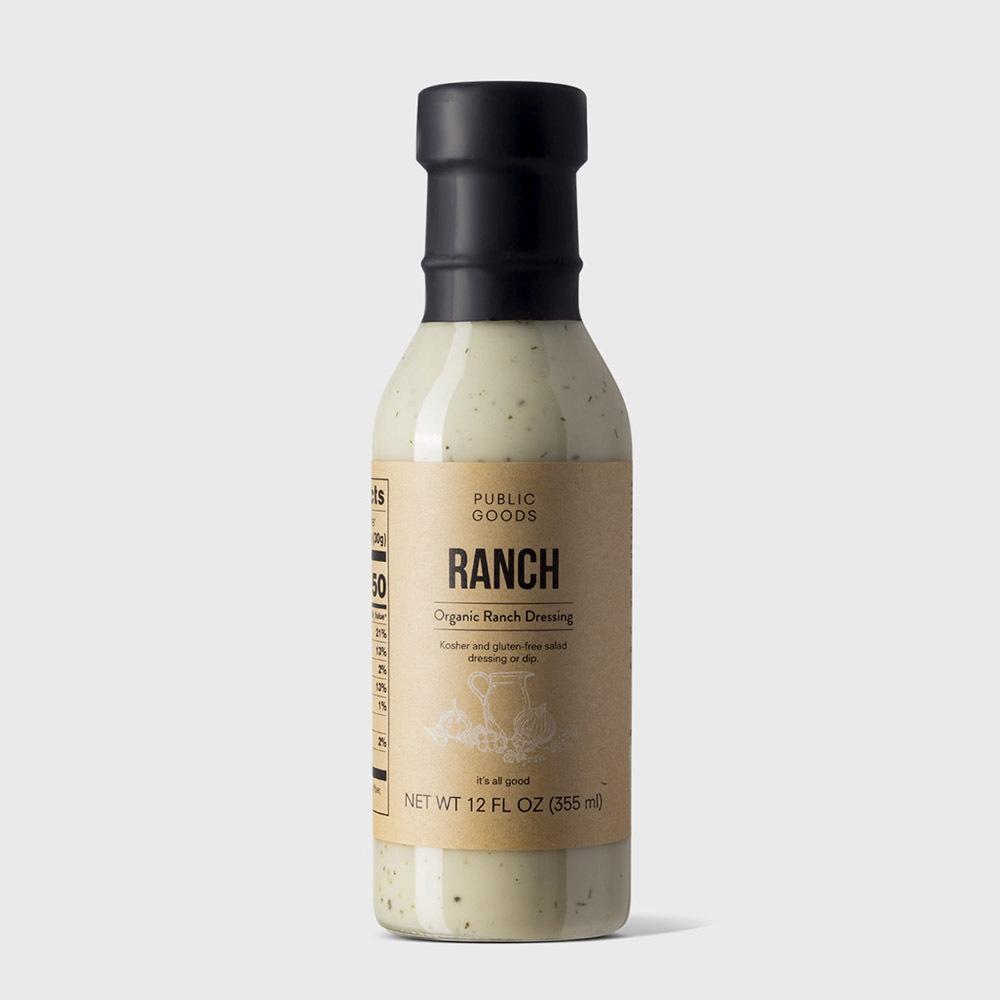 bottle of organic ranch dressing