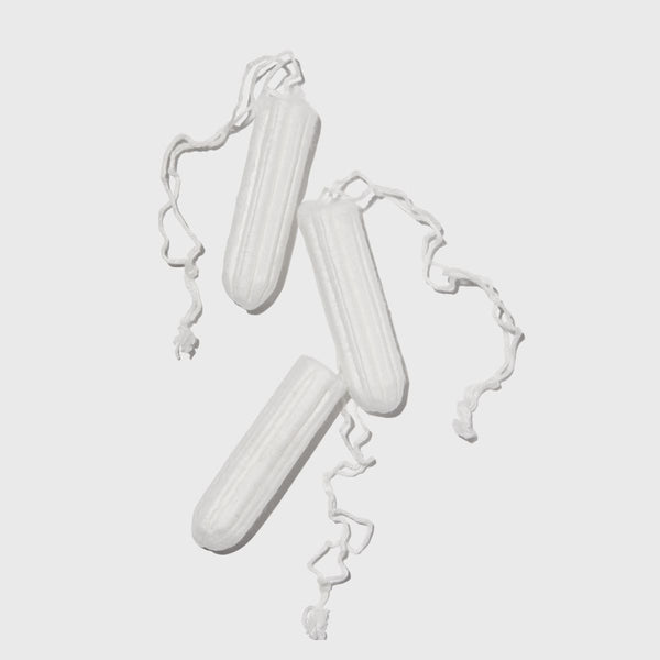 three organic cotton tampons
