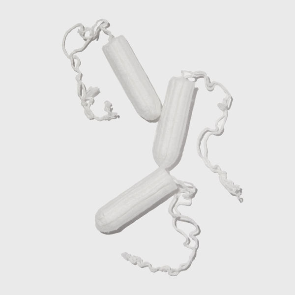 three organic cotton tampons