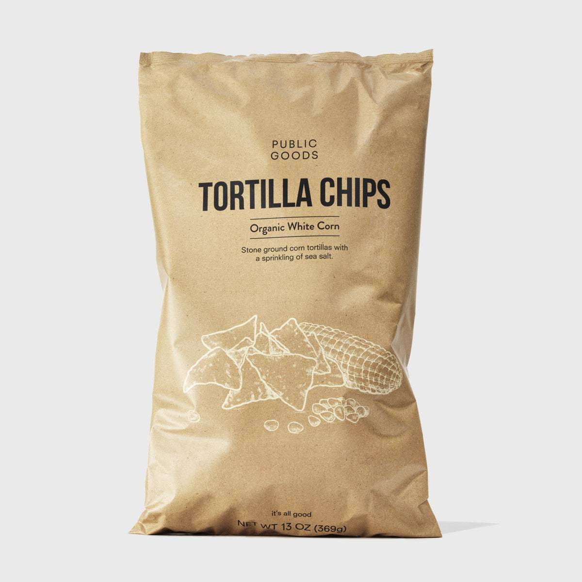 bag of public goods white corn tortilla chips